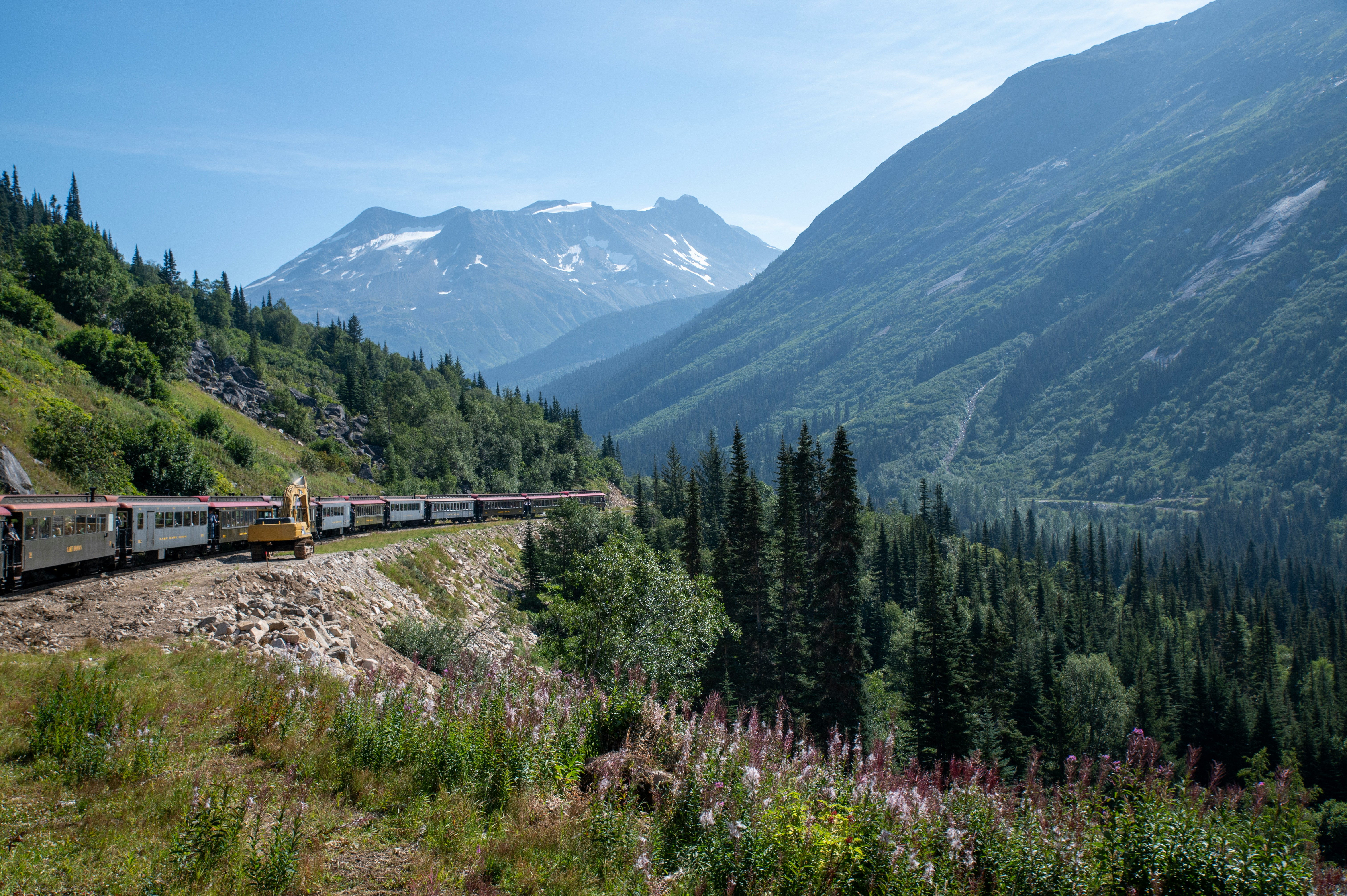 Snow-capped mountains in Skagway